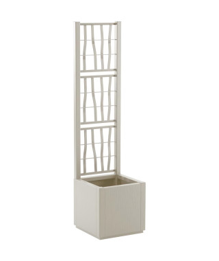 Bac a fleur - ETHICA - Craie - Carré avec treillis - 38 L - STEFANPLAST