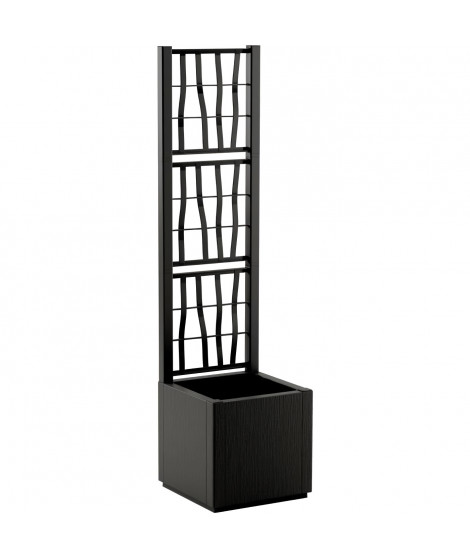 Bac a fleur - ETHICA - Graphite - Carré avec treillis - 38 L - STEFANPLAST