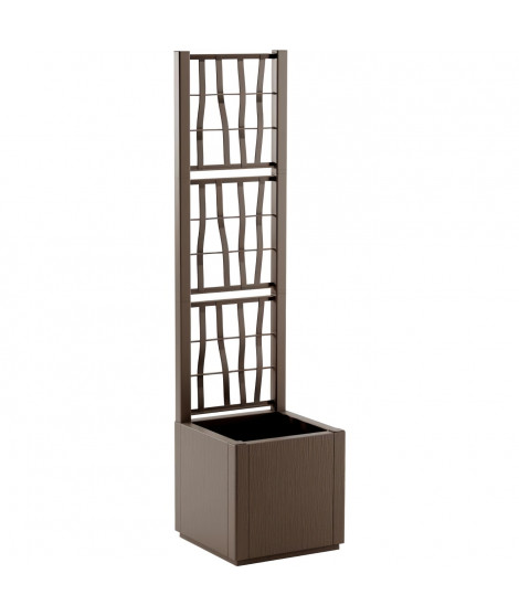 Bac a fleur - ETHICA - Taupe - Carré avec treillis - 38 L - STEFANPLAST
