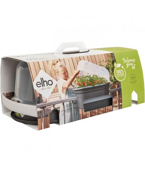 ELHO - Gb Balconniere Set De Cult 55 - Living Noir - L 55 x B 28.5 x H 25 cm - Balcon - 100% recyclé