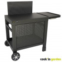 Desserte COOK'IN GARDEN REVA 110 PREMIUM - 100% métal - Surface de travail (L.108 x l.55 cm) - 1 tablette basse, 1 jupe, 1 cr…