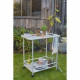 Desserte de jardin - LIVOO - GS163C - Acier résistant a la rouille - 2 roulettes - 61 x 42 cm