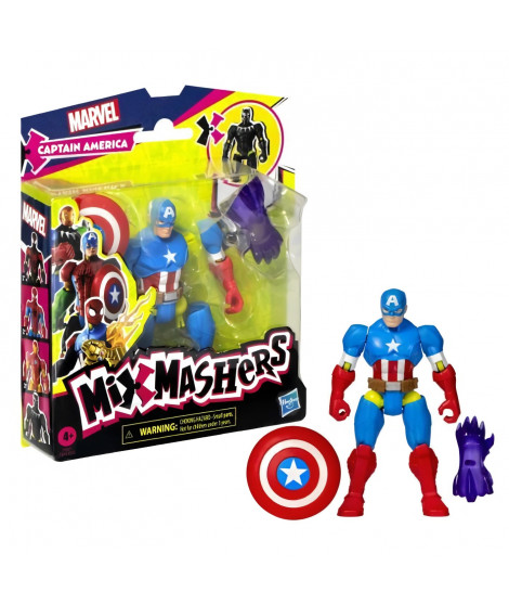 MixMashers Marvel Avengers, figurine Captain America a mélanger et combiner avec accessoires