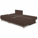 Canapé d'angle gauche convertible - 3 places - MIKA - Tissu velours côtelé marron foncé - Coffre de rangement - 192 x 84 x 93 cm