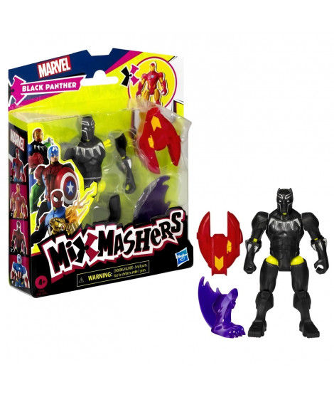 MixMashers Marvel Avengers, figurine Black Panther a mélanger et combiner avec accessoires