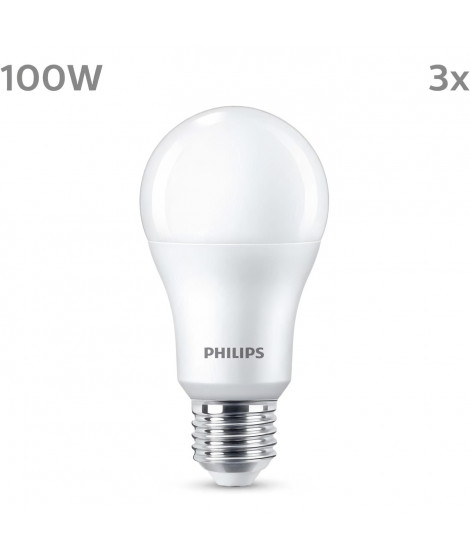 Ampoule LED - PHILIPS - 100 W - A67 E27 - Blanc froid - Non dimmable x 3