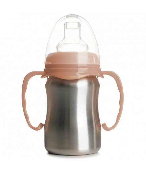 Tasse d'apprentissage - THERMOBABY - Inox - 180 ml - Peche - Ergonomique et anti-fuites
