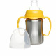 Tasse d'apprentissage - THERMOBABY - Inox - 180 ml - Jaune Mangue - Ergonomique et anti-fuites