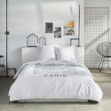 Parure de lit - TODAY - JAVA - 2 personnes - 240x220 cm - Coton - Imprimé Paris - Blanc