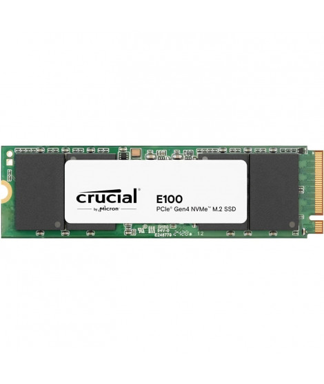 SSD interne - CRUCIAL - E100 - 1 To - PCIe Gen4 NVMe M.2 - Jusqu'a 5000 Mo/s
