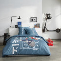 Parure de lit - TODAY - JAVA - 2 personnes - 240x220 cm - Coton - Imprimé Japan - Bleu