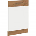 ROCK - Facade lave vaisse + plinthe - Mélaminé chene Lancelot et Blanc brillant - 60 cm - Plan de travail non inclus