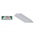 Bosch Set de 10 lames trapézoidales (pr couteau pliant  pr travaux de découpe  acier SK5  coffret de rangement)