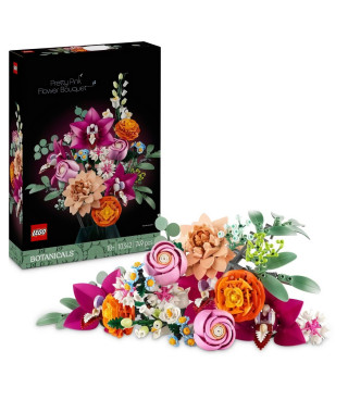 LEGO Botanique 10342 Le joli bouquet de fleurs roses - Set de construction pour adultes