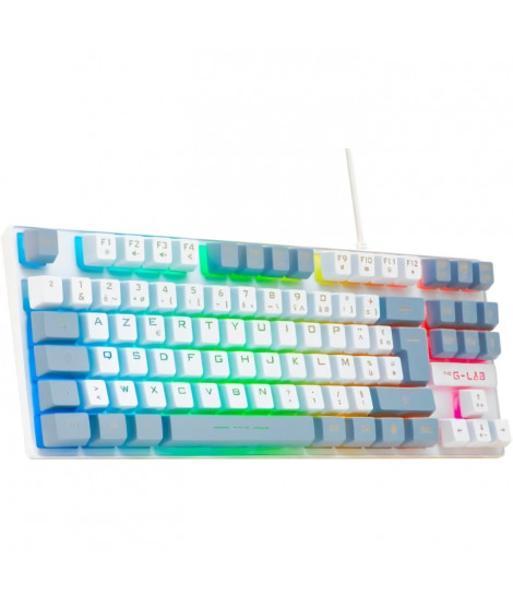 Clavier Gamer - The G-Lab - KEYZ CAESIUM - RGB - Blanc & gris - TKL
