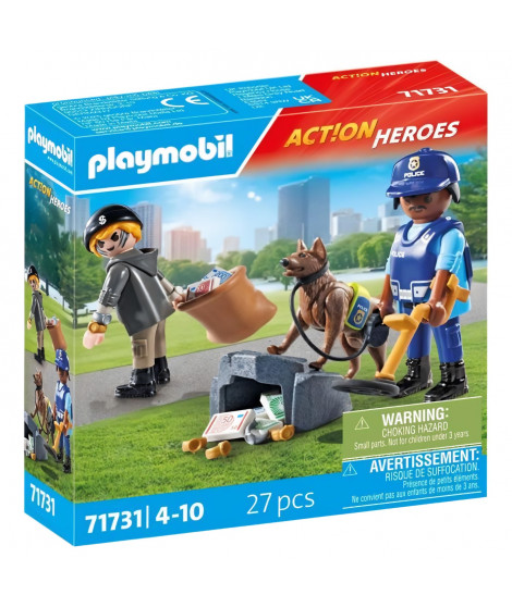 PLAYMOBIL 71731 Policier chien de recherche et voleur