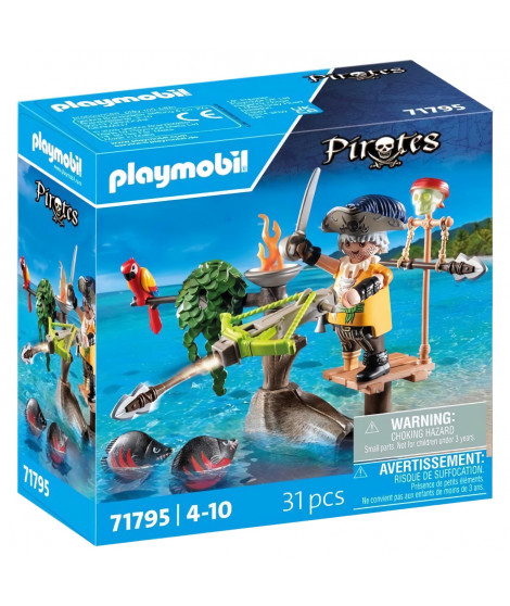PLAYMOBIL 71795 Pirate avec arbalete et poissons a viser