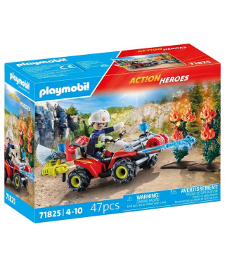 PLAYMOBIL 71825 Pompier avec quad et arbustes enflammés