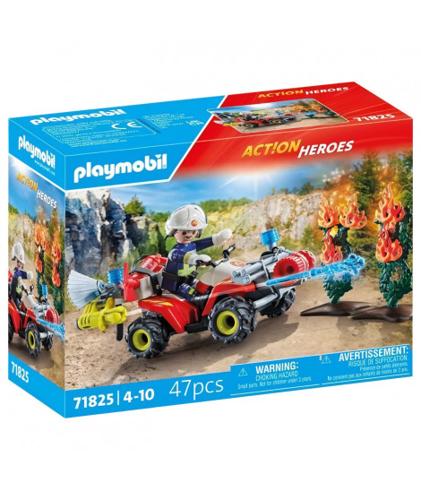 PLAYMOBIL 71825 Pompier avec quad et arbustes enflammés