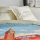 Parure de lit - TODAY - JAVA - 2 personnes - 240x220 cm - Coton - Imprimé London - Blanc cassé