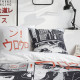 Parure de lit - TODAY - JAVA - 2 personnes - 240x220 cm - Coton - Imprimé Manga - Blanc