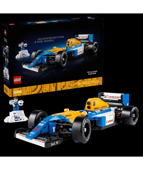 LEGO Icons 10353 Williams Racing FW14B et Nigel Mansell - Voiture de course F1 pour adulte