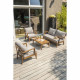 Salon bas de jardin - Aluminium - DCB GARDEN - 4 places - Effet bois - PORTOFINO