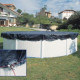 Bâche hiver pour piscine hors-sol ronde GRE - Ø4m a Ø4,60m - 120g/m² - noir