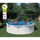 GRE - Kit Piscine hors sol acier ronde blanche Ø480 x 132 cm (Livrée avec filtre a sable et échelle)
