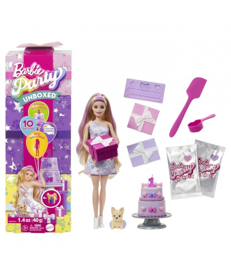 BARBIE Party unboxed chien violet - JFG70