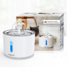 2.4L Fontaine a Eau pour Chat, Distributeur Eau pour Animaux de Compagnie Arret Auto Sans Eau, Filtre Remplaçable, Eclairage de