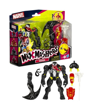 MixMashers Venom Deluxe, figurine 12 cm personnalisable a mélanger et combiner avec accessoires, Marvel, des 4 ans