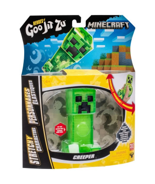 Figurine extensible - GOO JIT ZU - Minecraft Creeper - 11 cm - Texture élastique - Extensible 3x