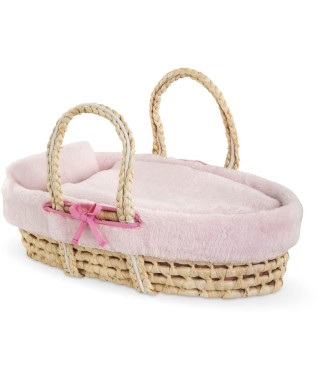Accessoires poupons - COROLLE - Ensemble Couffin Peluche Rose - pour poupons 36 et 42 cm - des 3 ans