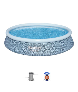 Kit piscine gonflable BESTWAY - Fast Set - 396 x 84 cm - Ronde (Filtre a cartouche, 1 cartouche)