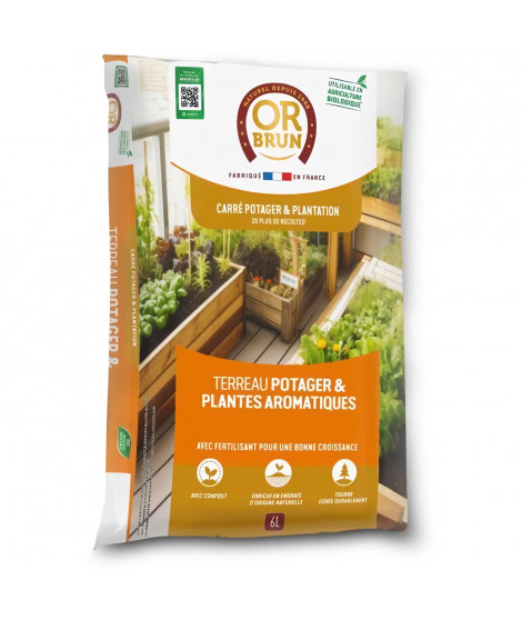 Terreau potager & Plantes aromatiques - OR BRUN - OBRTARO6U - 6L - Croissance rapide