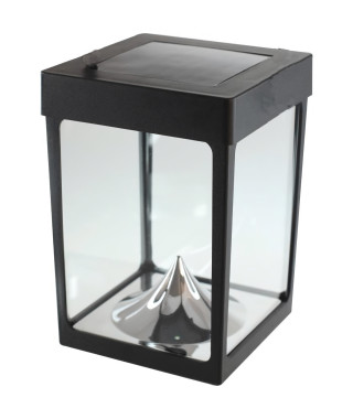 Mini photophore solaire pour table - Parois en verre - Noir