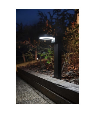 Borne solaire - GALIX - G4590B - Tres éclairante - Inox (option Applique) avec détecteur - H50 cm - 1000 Lumens
