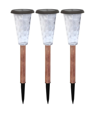 Lot de 3 balises solaires - Canopo - 20 lumens - Beige