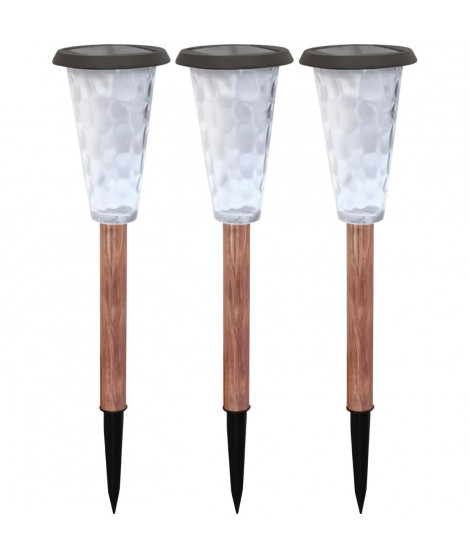 Lot de 3 balises solaires - Canopo - 20 lumens - Beige