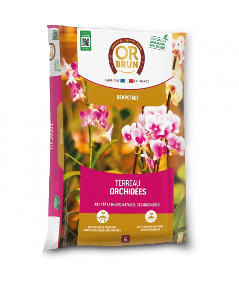 Terreau orchidées - OR BRUN - OBRTORC6U - 6L - Favorise la croissance