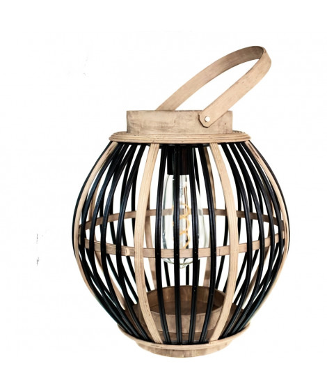 Lampe solaire en bambou - Olivie - Noir