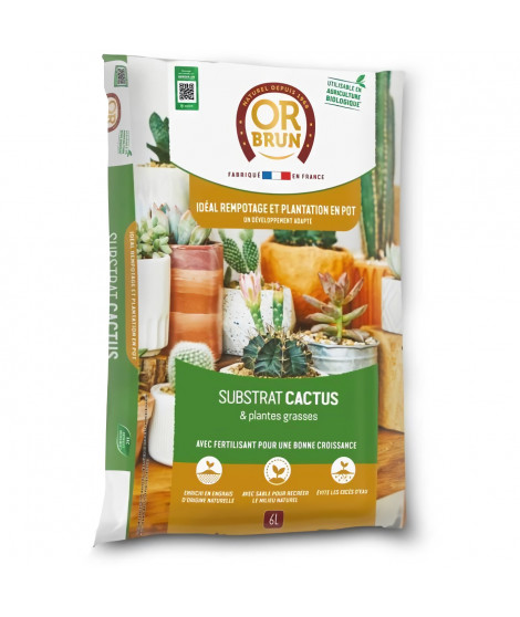 Substrat cactus & Plantes grasses - OR BRUN - OBRTCAC6U - 6L - Favorise la croissance