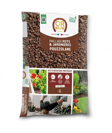 Paillage de Pouzzolane - OR BRUN - OBRPPOU6U - 6L - Protection des plantes