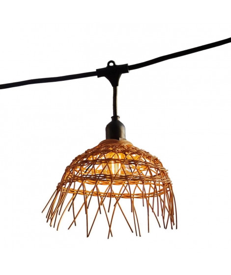 Guirlande lumineuse - LUMISKY - Hawaii Light - Raccordable - Extérieur - Abat-jour polyrotin - 10 ampoules filament E27 LED