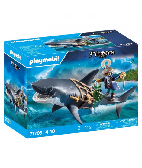 PLAYMOBIL 71793 Pirate et requin avec mâchoire articulée