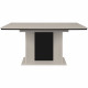 Table extensible - NOVARA - Rectangulaire - 10 personnes - 160/200 x 76 x 90 cm - Sable / Noir
