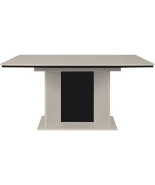 Table extensible - NOVARA - Rectangulaire - 10 personnes - 160/200 x 76 x 90 cm - Sable / Noir