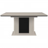 Table extensible - NOVARA - Rectangulaire - 10 personnes - 160/200 x 76 x 90 cm - Sable / Noir