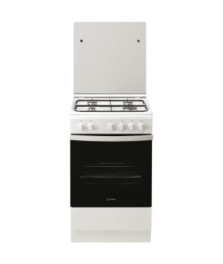 Cuisiniere a gaz - INDESIT - IS5GOPMW/FR - 4 feux - 50 cm - Blanc - Four a gaz 68L